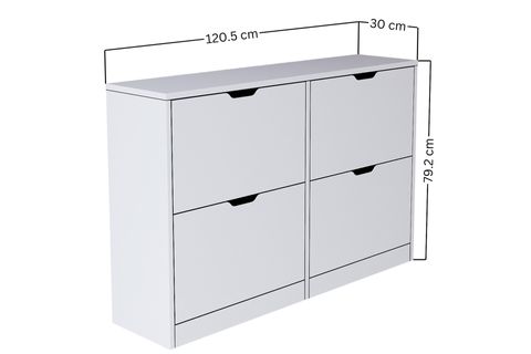 MİDOSER DURU AYAKKABILIK, BEYAZ, 4 KAPAKLI MODERN
