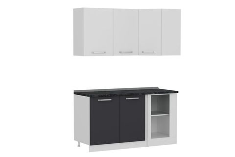 MİNAR 155CM KÖŞE MUTFAK DOLABI BEYAZ ANTRASİT K155A1