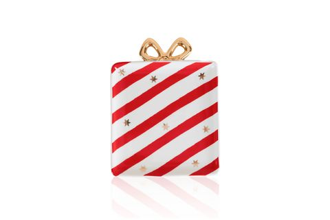THE MİA FİYONK FİGÜRLÜ SERVİS TABAĞI BEYAZ ÇİZGİLİ 22X17CM