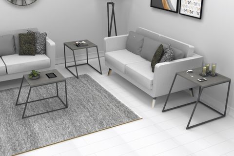 SODXWOOD KARY ÜÇLÜ ZİGON SEHPA, RETRO GRİ