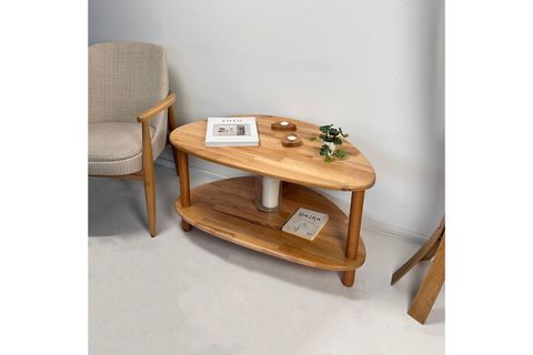 SOREN MASİF AHŞAP İKİ RAFLI MODERN SEHPA