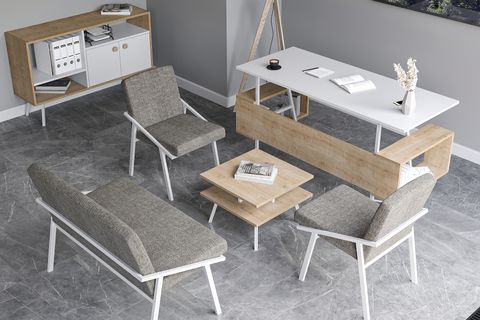 LAGOMOOD İRONY OFİS KOLTUK TAKIMI, BEYAZ