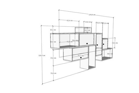 BK ÇOK AMAÇLI DOLAP, 4 AÇIK RAFLI, PNR