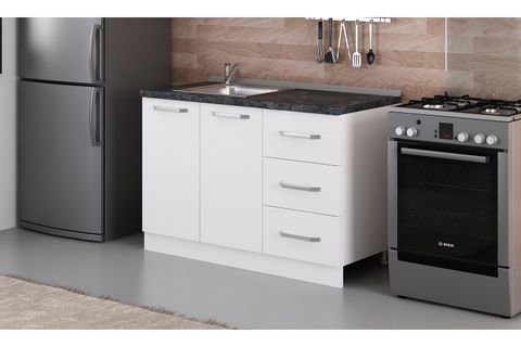 MİNAR 125 CM MUTFAK DOLABI BEYAZ 125-B2-ALT MODÜL