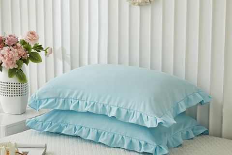 MAKİ İKİ ADET DEKORATİF MODERN YASTIK KILIFI, AÇIK MAVİ