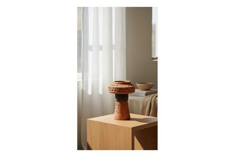 EL YAPIMI KABARTMALI TERRACOTTA VAZO
