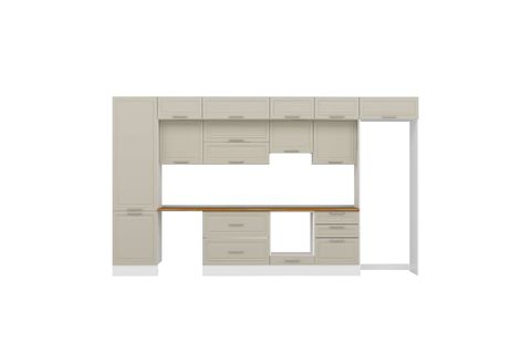 ALVİNKA 410X240 CM KLASİK MEBRAN MUTFAK DOLABI, MBB E90B60S60 2 MEBRAN KUMTAŞI MDF