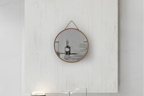 MİRORA YUVARLAK DEKORATİF DUVAR AYNASI, MEŞE, 48 CM