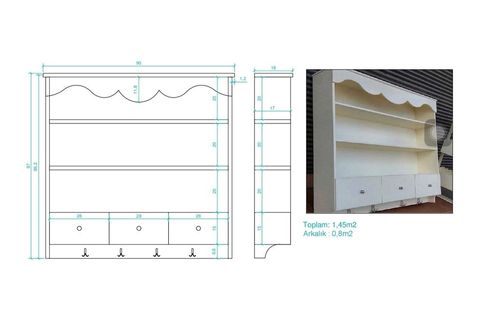 BRANDİ LAKE MUTFAK RAFI TEREK, BEYAZ