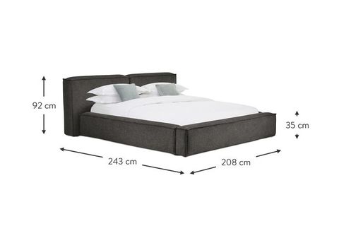 LENA BAZA BAŞLIK SETİ, ANTRASİT, 160X200 CM