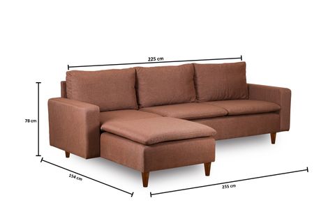 PAFU LUNGO MODÜLER KÖŞE KOLTUK TAKIMI, AÇIK KAHVE
