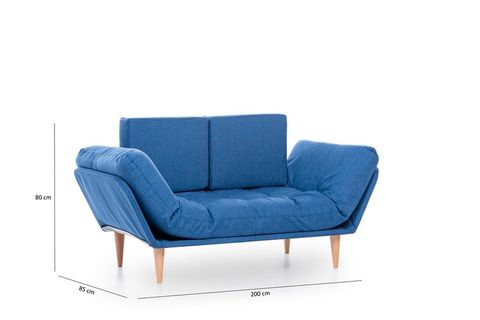 FUTON NİNA İKİLİ KANEPE, MAVİ