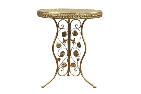 FERFORJE BAHÇE BALKON MASA SANDALYE TAKIMI, GOLD