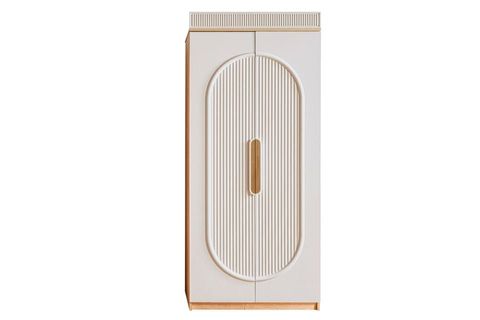 ATHENA 4 KAPAKLI LEDLİ KİTAPLIKLI DOLAP, KREM   CEVİZ