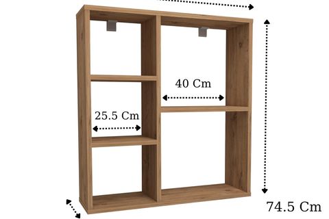 MYRA MODERN MUTFAK RAFI, ATLANTİK ÇAM, 5 BÖLMELİ
