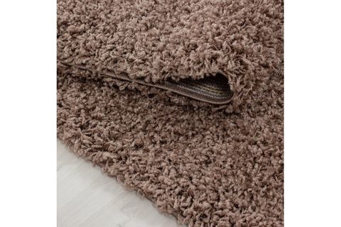 SHAGGY HALI, KARE, AÇIK KAHVE, 140X140