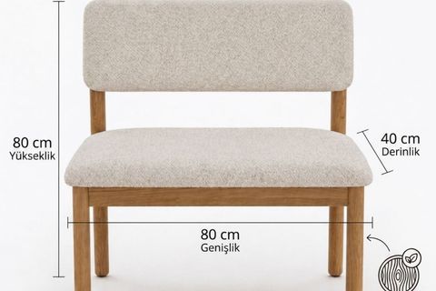 NUU MUTFAK MASA TAKIMI,İKİ SANDALYE, SIRTLI BENCH