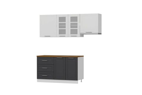 MİNAR 200 CM MEBRAN C MUTFAK DOLABI BEYAZ ANTRASİT 200-MCBA2