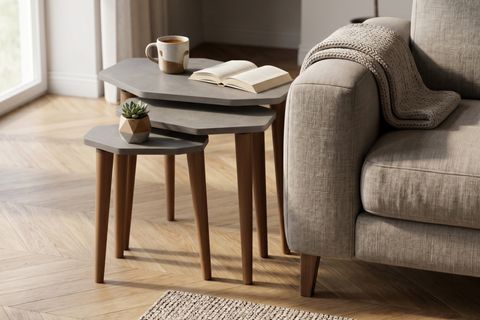 POLİ ZİGON SEHPA, BETON DESEN