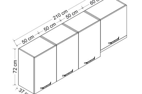 MİNAR 210 CM MUTFAK DOLABI BEYAZ 210-B7-ÜST MODÜL