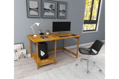 WOODFACE LİSA DOĞAL AHŞAP ÇALIŞMA MASASI, MEŞE