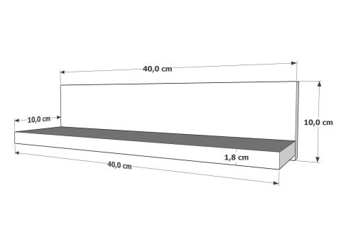 RUBİ ÜÇLÜ DUVAR RAFI, ANTRASİT BEYAZ, 40 CM