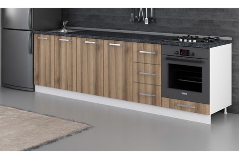 MİNAR 270 CM MUTFAK DOLABI BEYAZ DORE 270-D6-ALT MODÜL