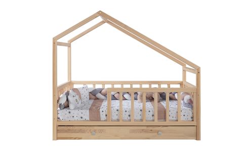 LİNA MONTESSORİ YAVRULU KARYOLA, 90X190, LADİN