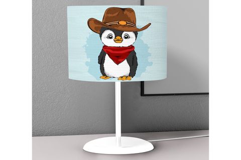 KOVBOY PENGUEN DİJİTAL BASKILI ABAJUR