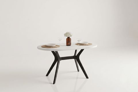 ARLEN İSKANDİNAV MUTFAK MASASI, BEYAZ SİYAH, 80X130 CM