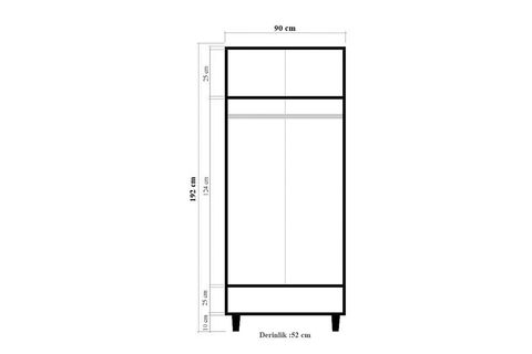 STİL 2 KAPAKLI GARDIROP, AĞAÇ DESENLİ