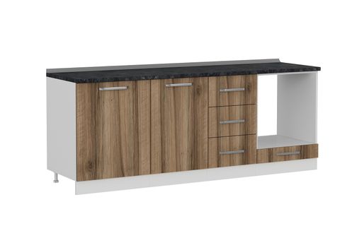 MİNAR 215 CM MUTFAK DOLABI BEYAZ DORE 215-D3-ALT MODÜL