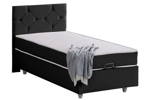GLAMİS BAZA BAŞLIK VE LETTO YATAK SETİ, ANTRASİT, 90X200