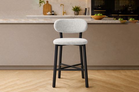 TERA BAR MUTFAK SANDALYESİ, KROM KAPLAMA AYAKLI, KREM