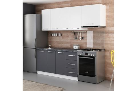 MİNAR DOLCE 220 CM MUTFAK DOLABI BEYAZ ANTRASİT 5