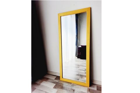 DFN WOOD DUVAR BOY AYNASI, GOLD, 150X70