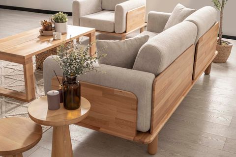 DİVA KOLTUK TAKIMI AÇIK GRİ, NATURAL