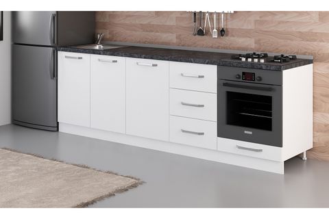 MİNAR 250 CM MUTFAK DOLABI BEYAZ 250-B3-ALT MODÜL