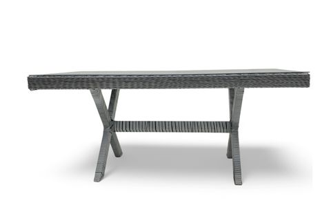 SİDE RATTAN BAHÇE MASA TAKIMI, 7 KİŞİLİK, 100X180