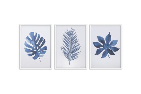 ÜÇLÜ BLUE LEAF ÇERÇEVELİ POSTER PANO SETİ 2 20X30