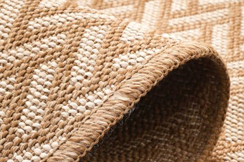 PERA HALI KARAMEL VE EKRU ZİKZAK SİSAL DOKULU HALI FM01W 120X180 CM
