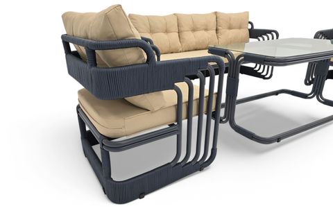 OKYANUS İP ÖRGÜ ÜÇLÜ OTURMA GRUBU, ANTRASİT