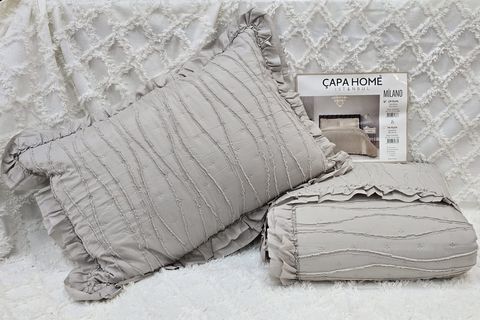 ÇAPA HOME MİLANO STONE WASH FIRFIRLI SAKALLI YATAK ÖRTÜSÜ, VİZON, ÇİFT KİŞİLİK