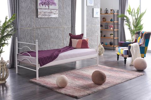 UNİMET MYRA DAYBED TEK KİŞİLİK FERFORJE METAL KARYOLA, BEYAZ, 90X200