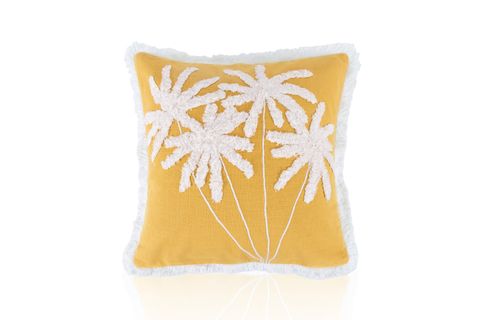 THE MİA BOHEM PALMİYE DESENLİ KIRLENT, HARDAL 45X45 CM