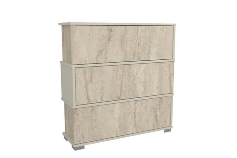 NAPOLYON 3 BÖLMELİ AYAKKABILIK, KUMTAŞI  TRAVERTEN