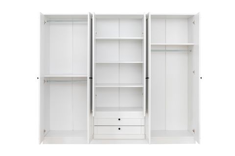 LİA GARDIROP, 6 KAPAK 2 ÇEKMECELİ, BEYAZ, 180 CM