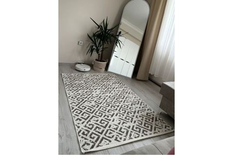 BONİTO DOKUMA KAYMAZ TABANLI KİLİM, BEYAZ, 100X300