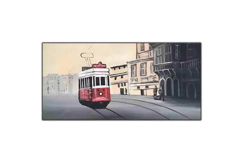 İSTİKLAL CADDESİ VE TRAMVAY ORİJİNAL YAĞLI BOYA TABLO