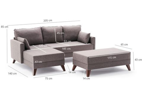 BELLA SOFT MİNİ KÖŞE KOLTUK, KAHVE, SOL KÖŞE